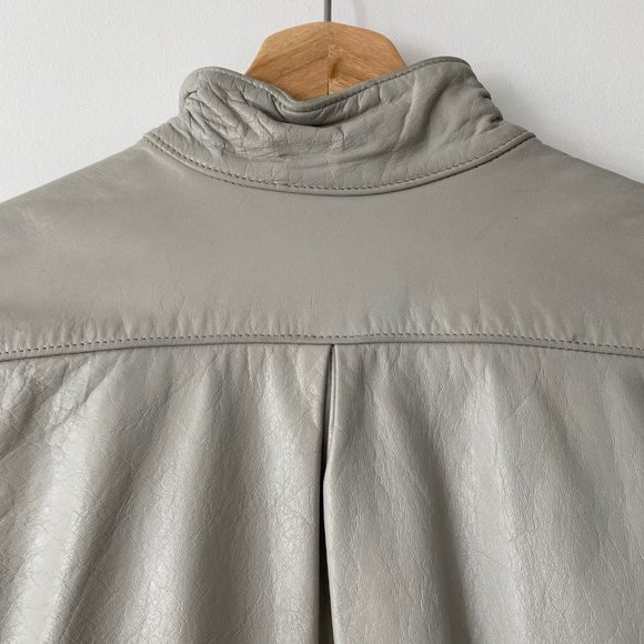 t. edwards Vintage Leather Bomber Jacket Grey Size S - Picture 7 of 11